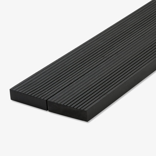 Recycled plastic lumber decking black