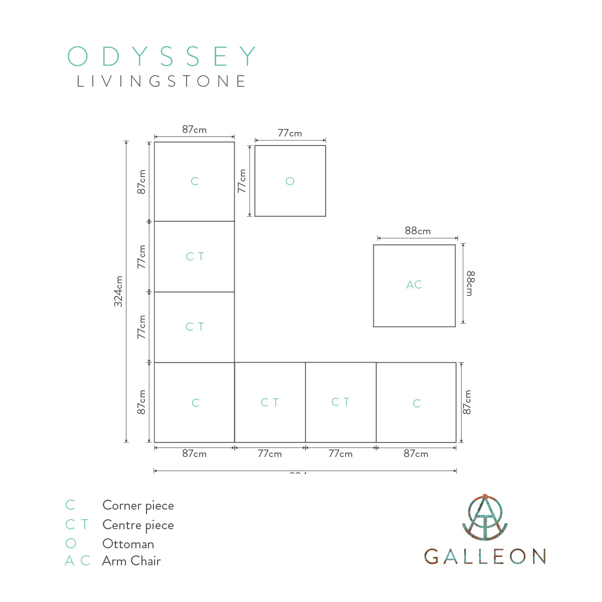 Galleon Livingstone corner sofa set 11