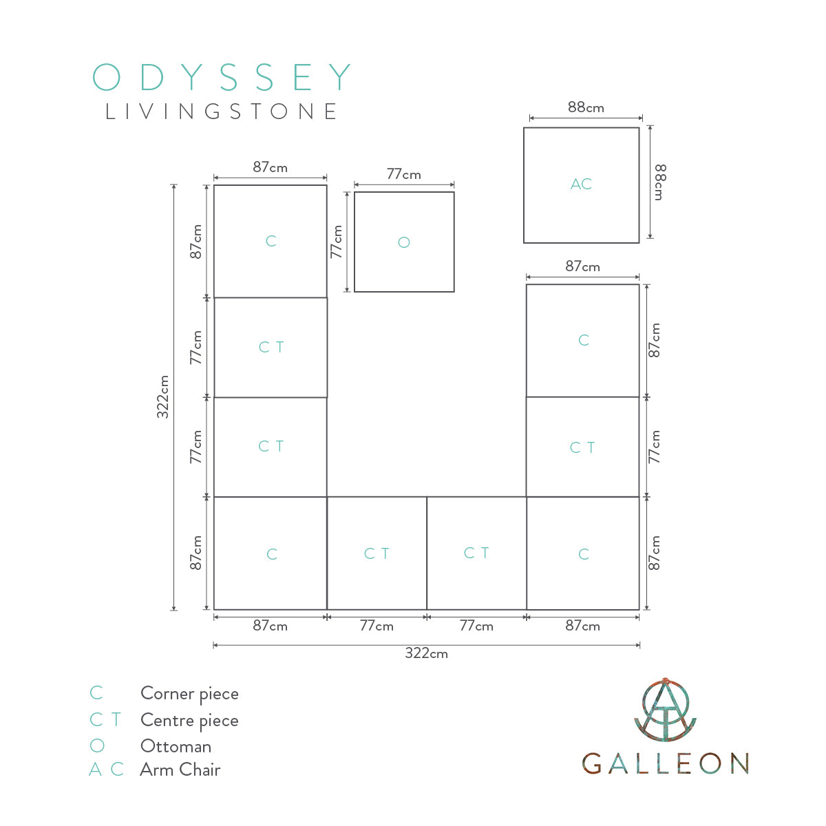 Galleon Livingstone corner sofa set 12