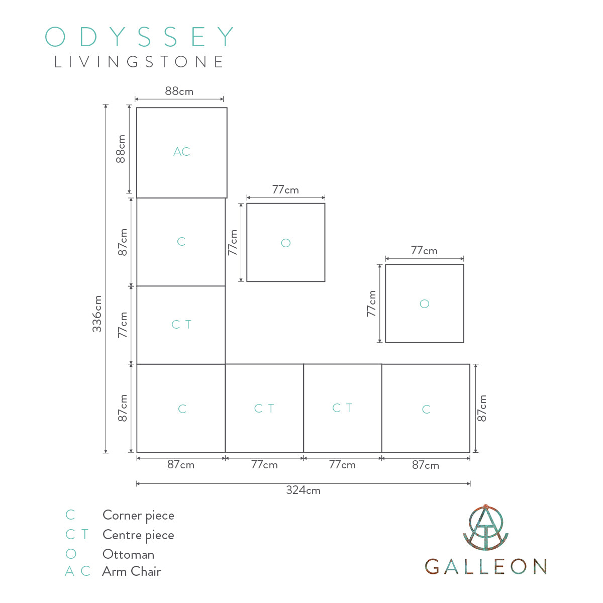 Galleon Livingstone corner sofa set 14