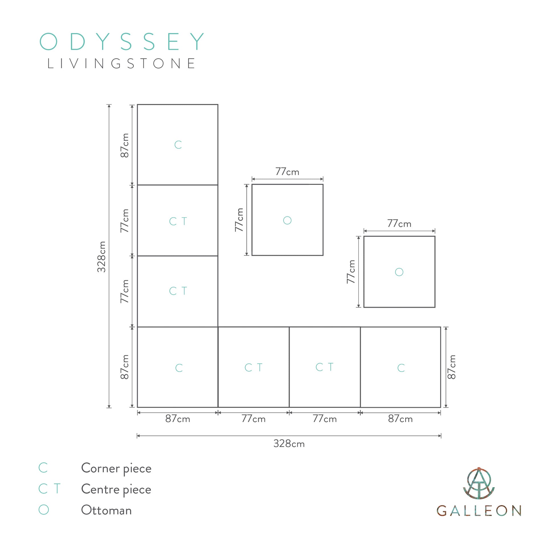 Galleon livingstone corner sofa set 7