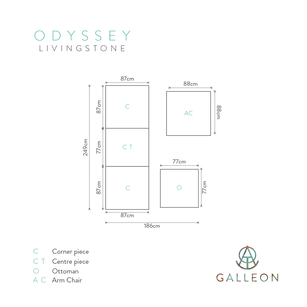 Galleon Livingstone corner sofa set 8