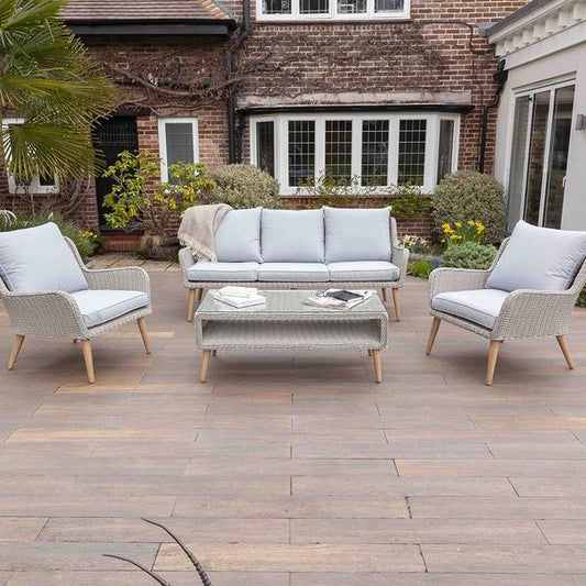 Nightingale Grey 5 Seater Garden Rattan Sofa Set | Galleon