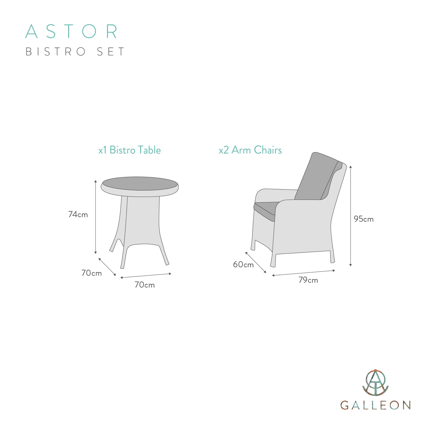 Astor Bistro Table & Chair Set