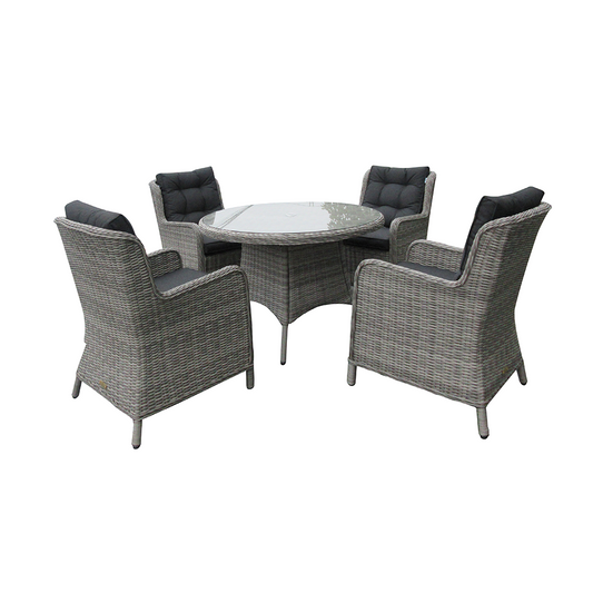 Astor Dark 4 Seat Round Dining Set