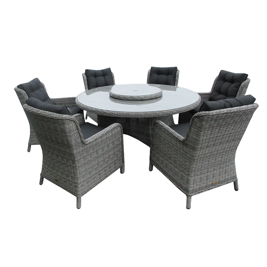 Astor Dark 6 Seat Round Dining Set