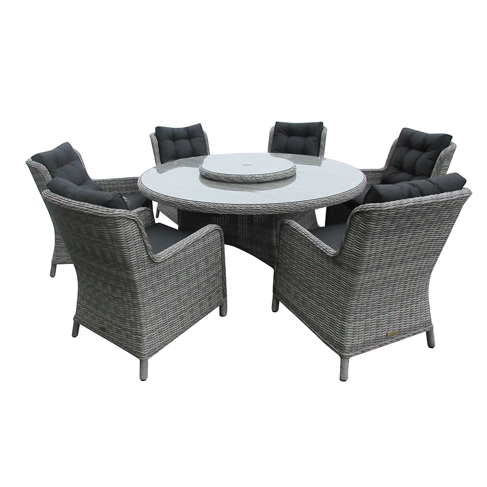 Astor Dark 6 Seat Round Dining Set