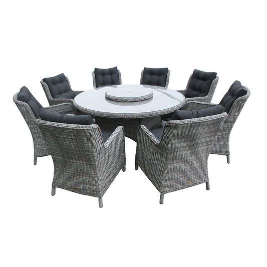 Astor Dark 8 Seat Round Dining Set