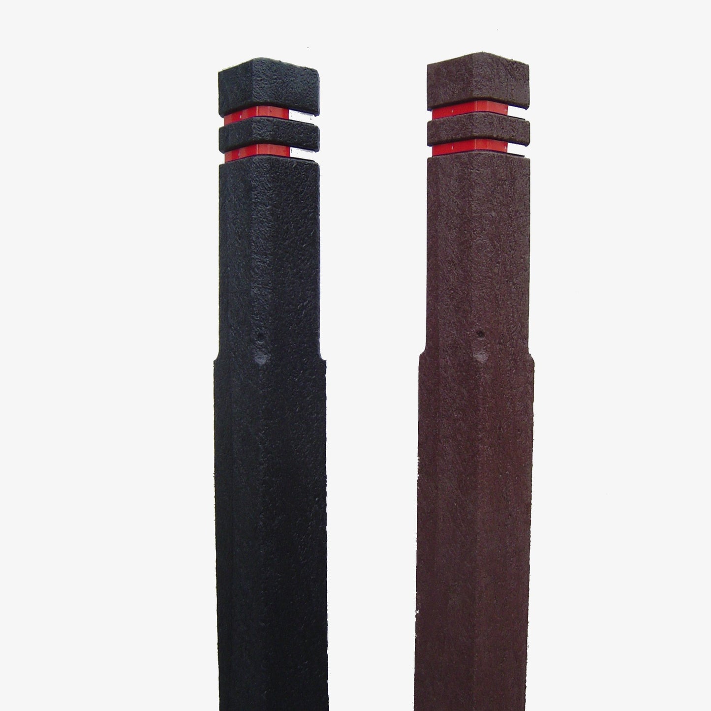 Square Bollard - 2 White Bands