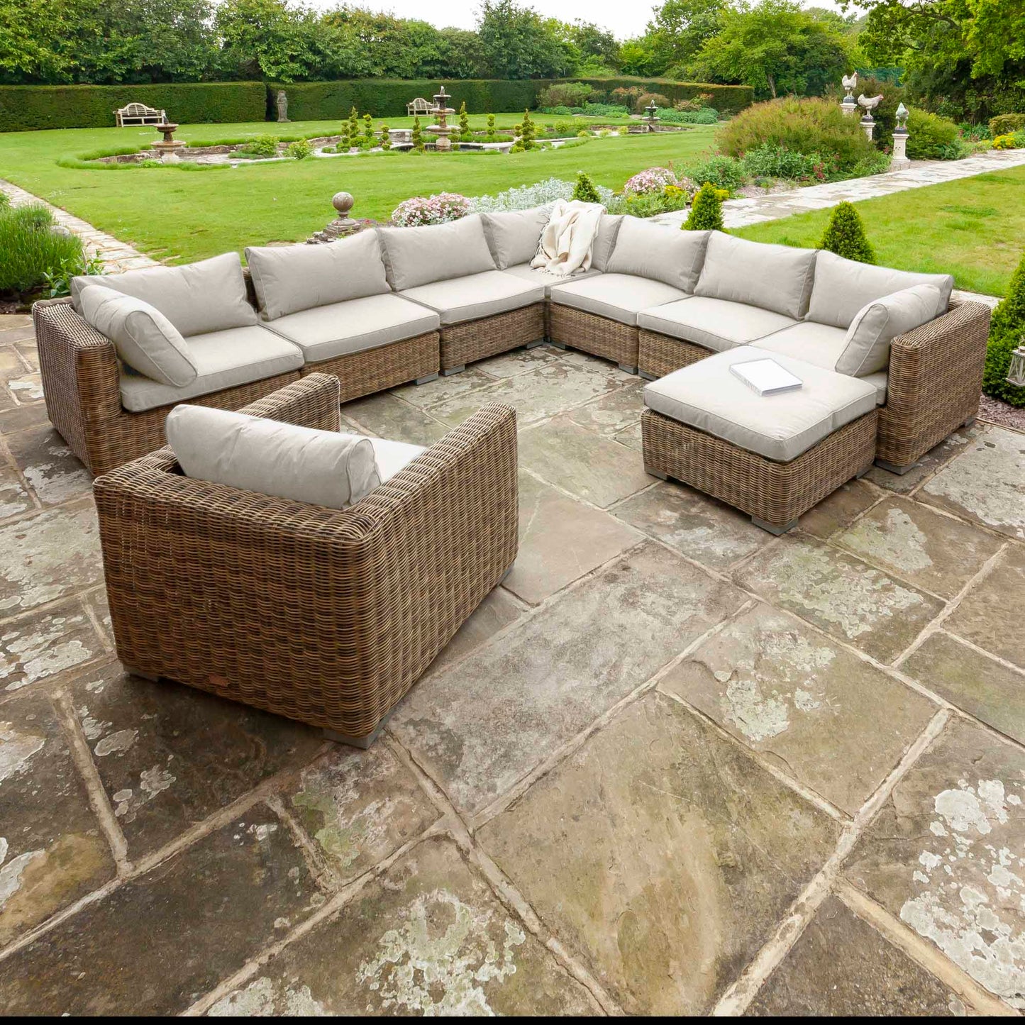 Livingstone 7 Seater Sofa Set With Armchair & Footstool