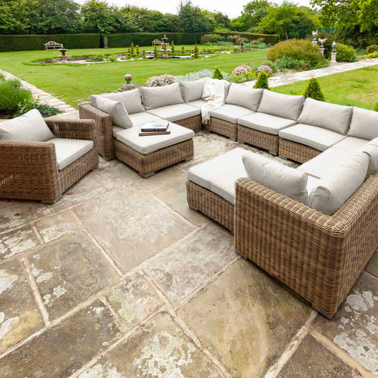 Livingstone 9 Seater Sofa Set With Armchair & Double Footstool