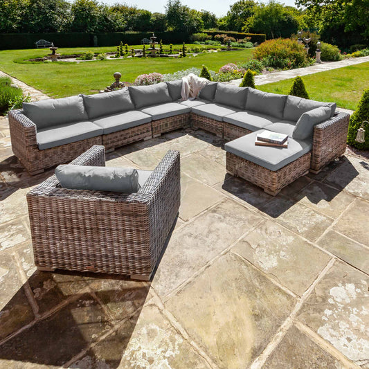 Livingstone Scuro 7 Seater Sofa Set With Armchair & Footstool