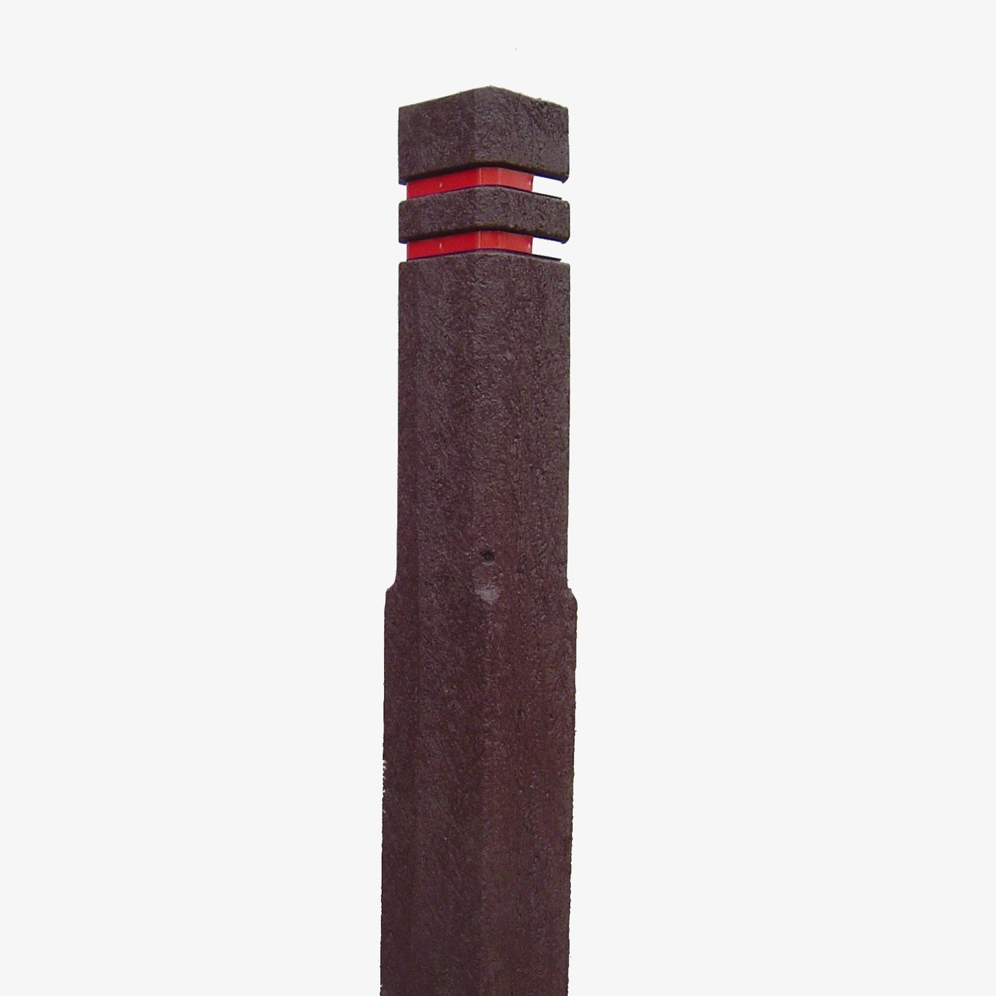 Square Bollard - 2 Red Bands