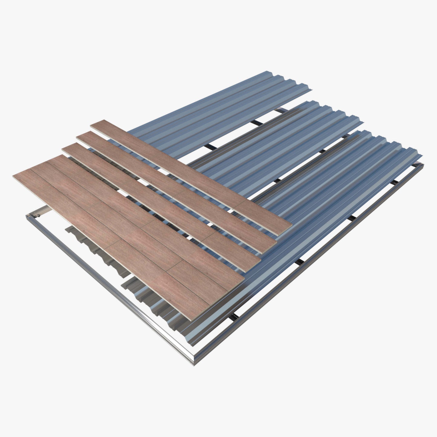 Porcelain Decking Open Steel Wind Uplift